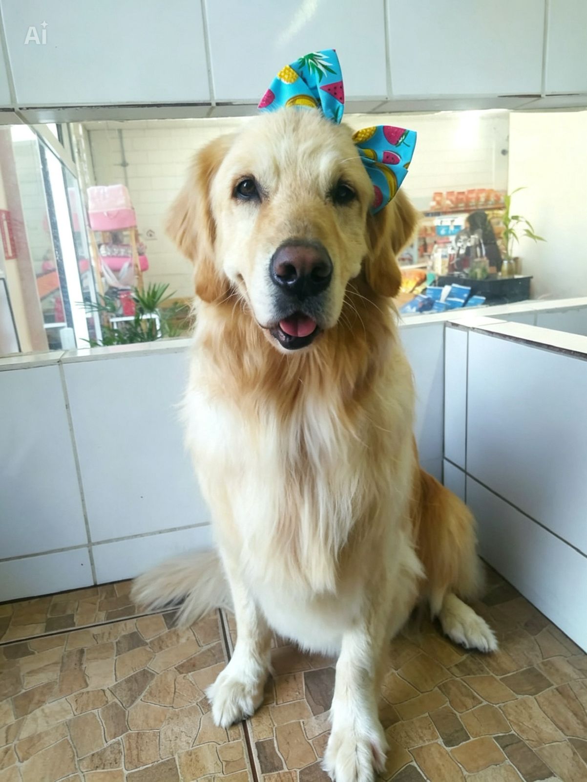 Pet após banho no Canto da Toca